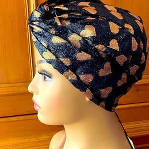 AUTHENTIC Gucci Elegant Black and Gold Sparkling Hearts Headpiece